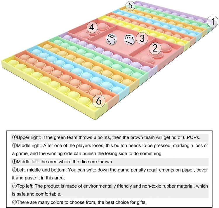 Amazon Anti-Stress Toys Rainbow Big Checkboard Pop Game Fidget Sensory Juguete