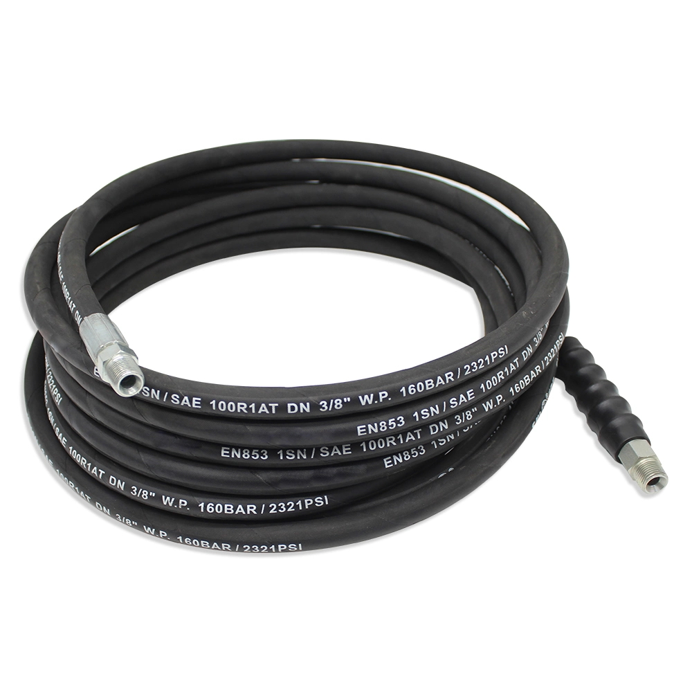 3/8 X 50' 3000 Psi Black Pressure Washer Hose Replacement / Extension Assembly Male X Male Swivel