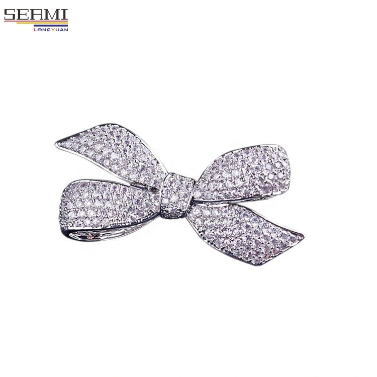 2022 Nouveau cristal de zircon Bow Brooch