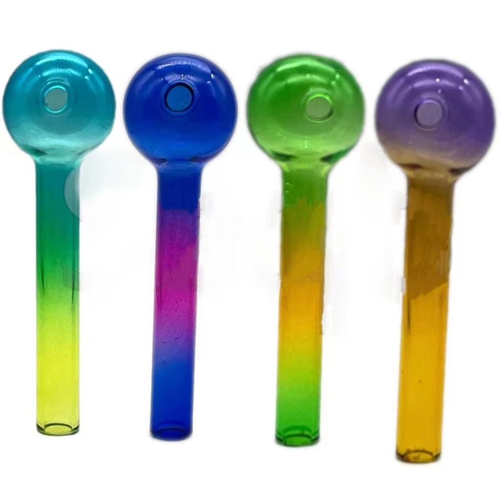 Colorido 10cm Rainbow tubo de quemador de aceite de vidrio grueso Pyrex recto Tubos de vidrio para fumar