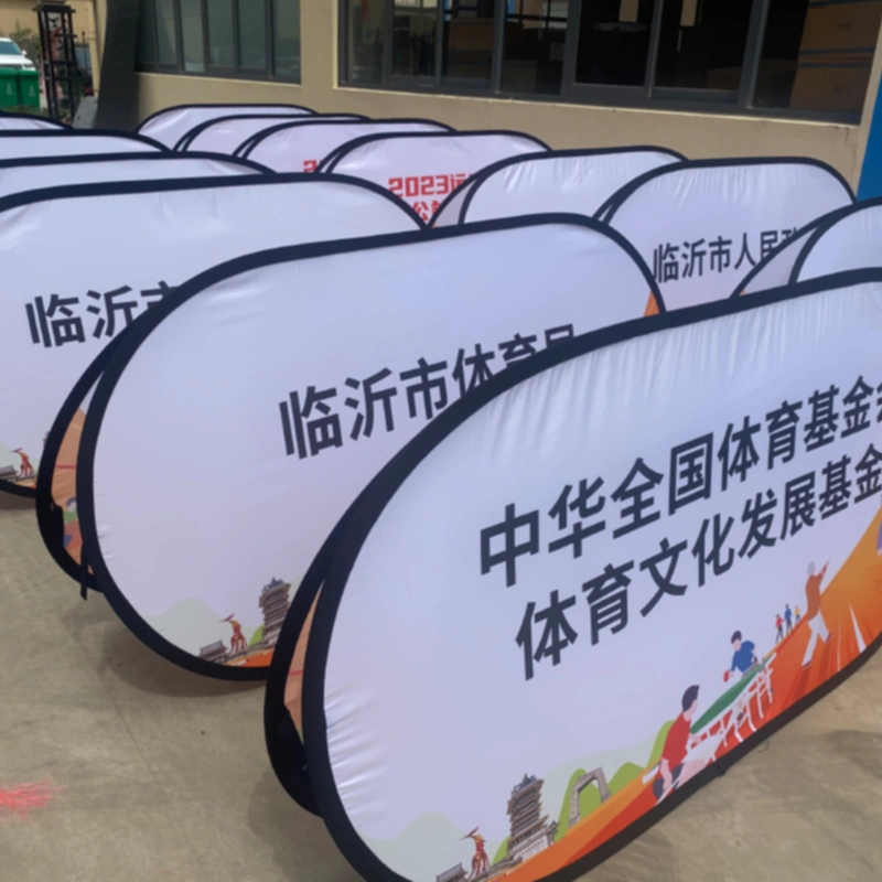 Advertising Oval Portable Horizontal Fabric Pop up Banner Stand a Frame Trade Show Shop Display Banner Stand