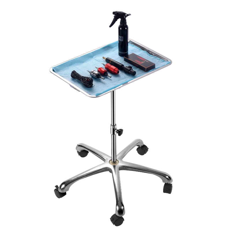 Einstellbare Premium Aluminium Instrument Salon Tray Tattoo Rolling Tray Station