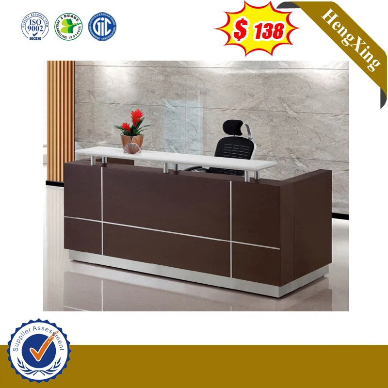 Modern White Reception Counter Wooden Service Desk Front Table