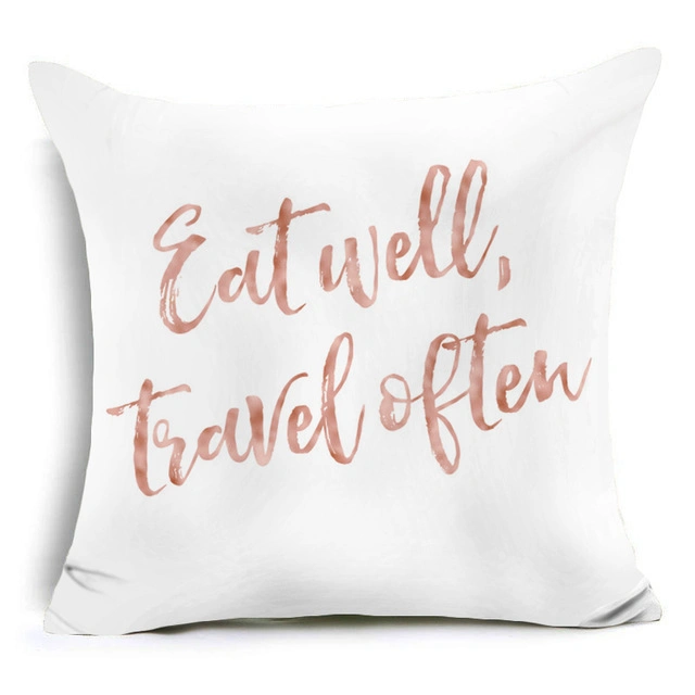 Rose Gold Printing Decoration Pillow on Sofa