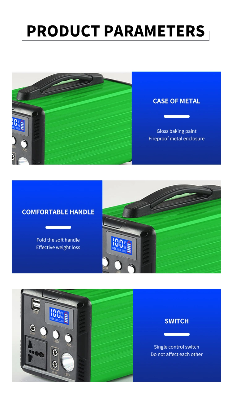 Solar portátil de 300W a 500W 720W Inicio 1500w Mobile 600 W de potencia de 2000W 500 BANCO DE ALIMENTACIÓN USB Batería exterior AC DC Power Station