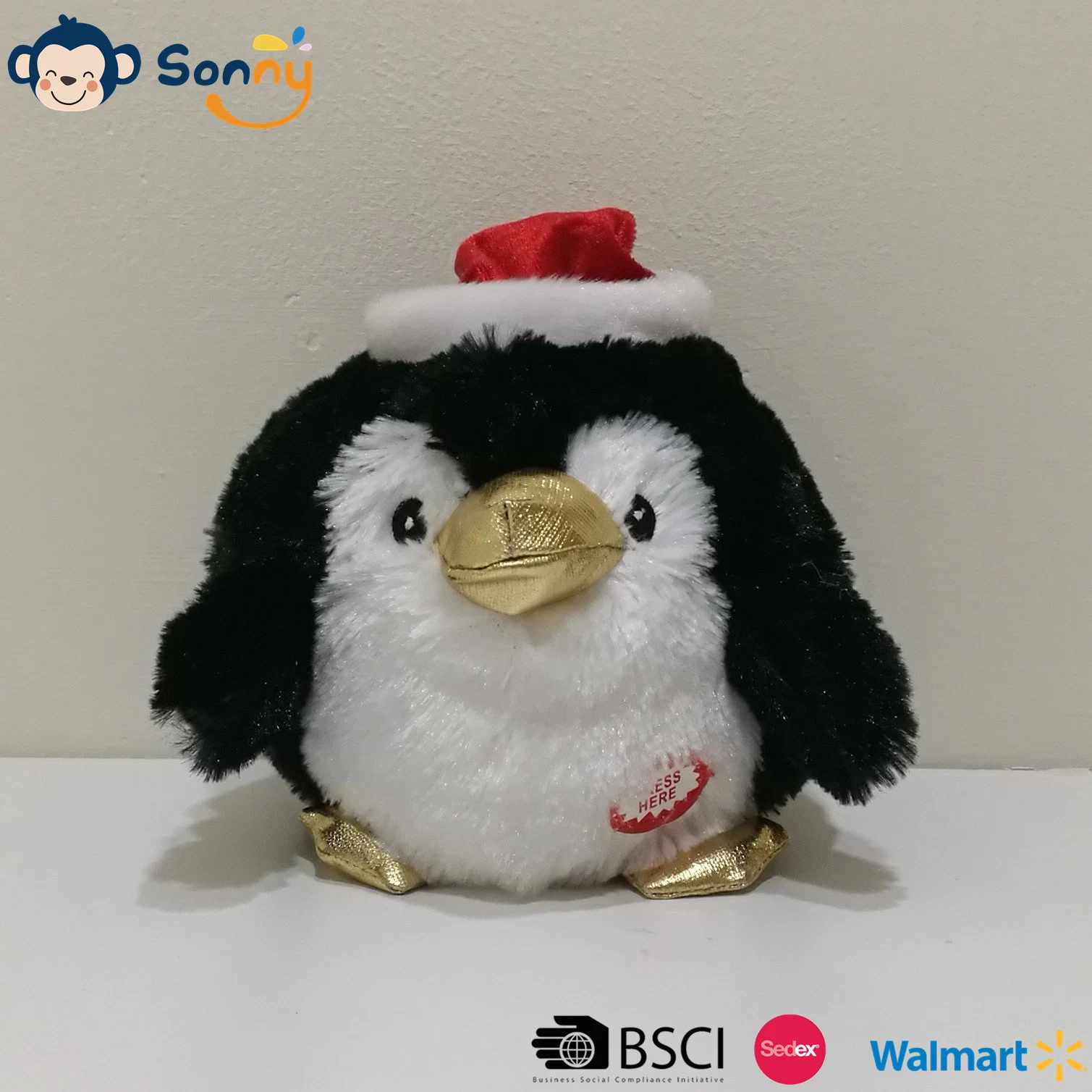 O OEM China Fábrica de Natal de iluminação LED Musical Plush Santa Kids Dom