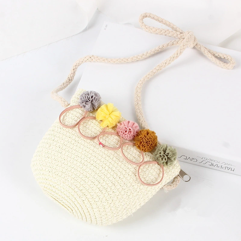 La mujer Mini bolso de paja de la playa de verano para niños de Rattan Bolso de Hombro Crossbody asa superior en el bolso hecho a mano Bolso Bolso de embrague