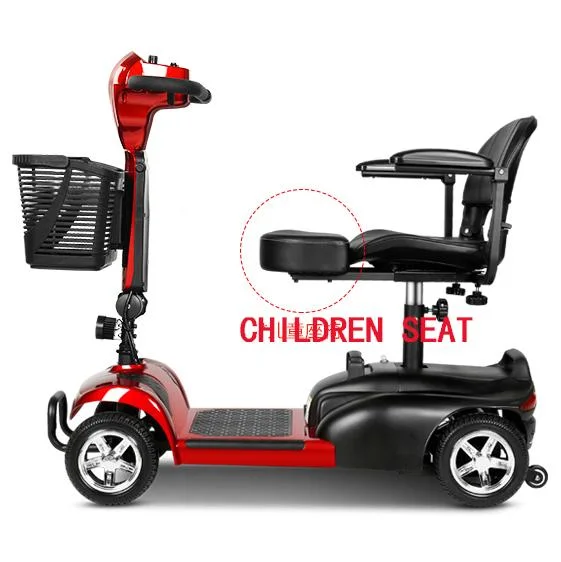 Plegable y portátil de movilidad de 4 ruedas Scooter eléctrico alimentado con asiento y la cesta