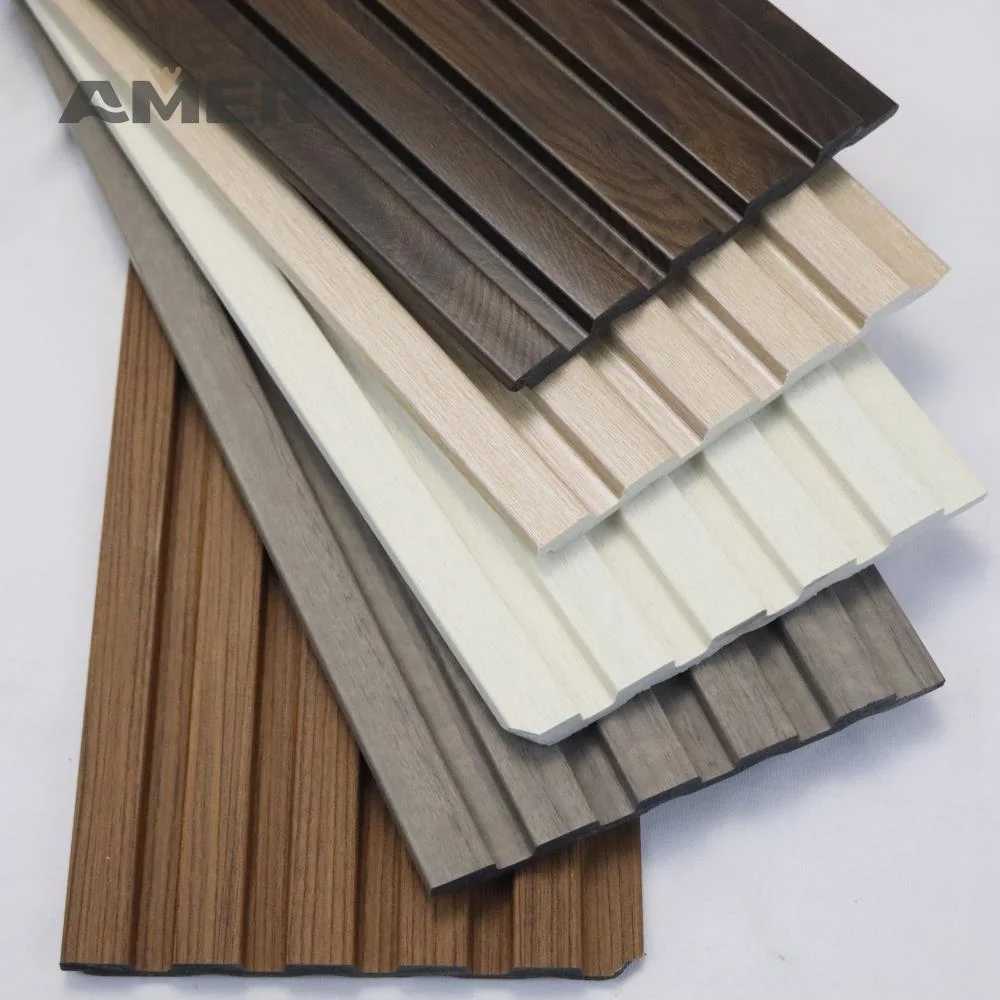 Rongke OEM Wall Deco Cladding Wooden Vinyl Upholstery Timber TV Trim Strip Wall Panels Decorative