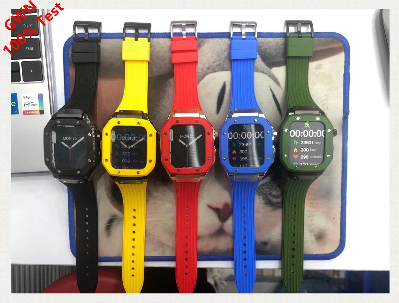 New 3 in 1 Designer Apple Watch Band Silicone Strap and Stainless Steel Case for Apple iWatch 1-7 38mm Smart Watch Zinc Alloy G19 Metal Protective Case