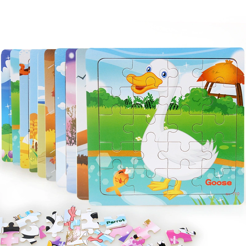 20 Pieces Wholesale/Supplier Customizing Educational Play Toy Kids Wooden Animal Jigsaw Puzzle