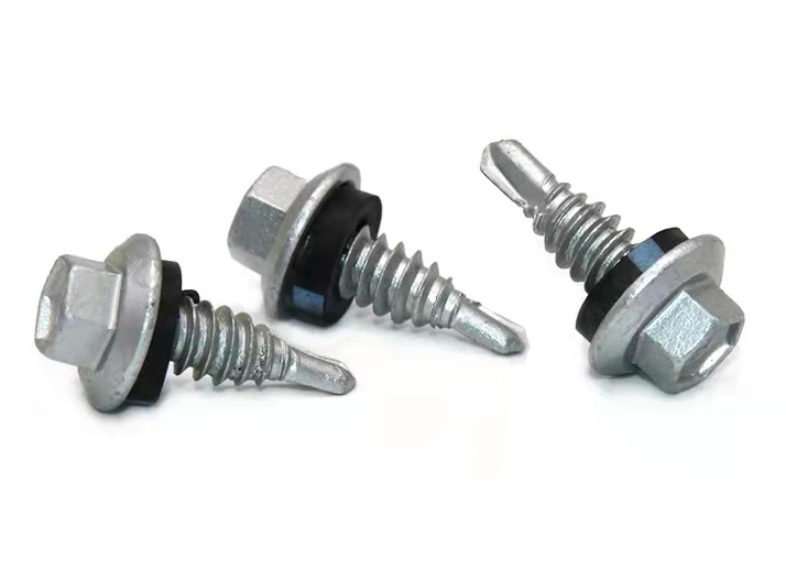 China High-Quality Metal Self-Tapping Thread Screw Manufacturer Custom M1/M6 Drilling Hex Head Self-Tapping Self-Drilling Roofing Screw with Washer