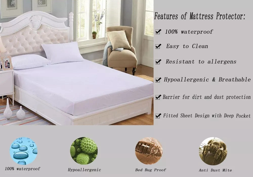 Anti-Microbial Mattress Protector Waterproof Fitted Sheet