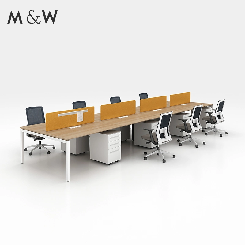 Popular Diseño especificaciones de la mesa de escritorio de madera Tamaño Precio 8 Persona Workstation Estación de trabajo de oficina