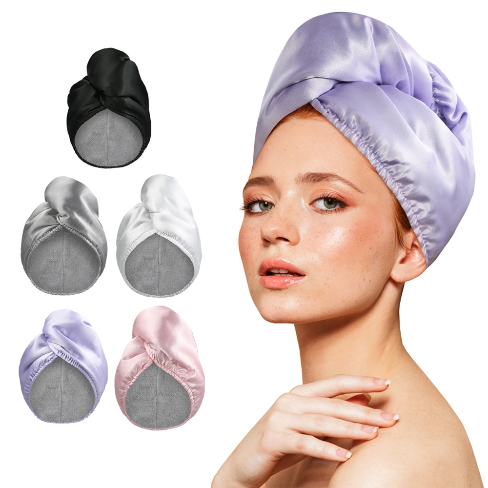 Micro-cravate double face à séchage rapide en microfibre, capuchon Turban, cheveux doux de luxe Serviette