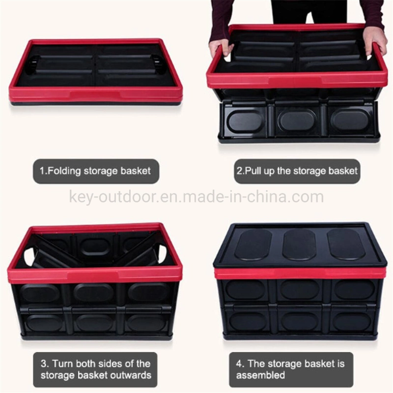 Plastic Foldable Storage Box Space Saving Collapsible Box Reinforced Handle Easy to Carry Multipurpose Portable Storage