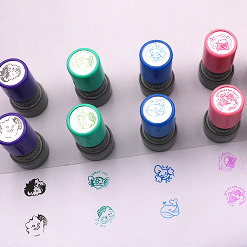 Custom Round Stamp Pre-Inked Flash Office Stamp for Teacher Self Inking Stamps