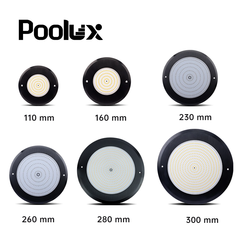 Luzes DE piscina SPA LED de 8 mm e venda a quente, 25 W, cor RGB Luz de piscina LED de natação de 100% à prova de água, com enchimento de resina