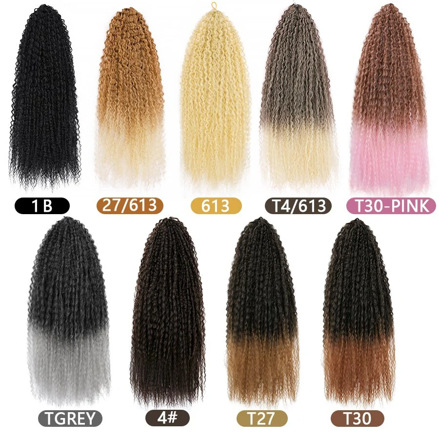 28 pulgadas Synthetic African Roots Brazilian Crochet Braid Twist Cabello Extensiones de agua profunda onda sintética trenzado Cabello