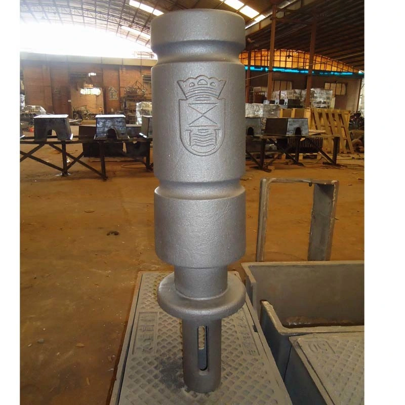 Customized Street Grey Warning Barrier Cast Iron Road Safety Bollard Traffic Parking Bollard