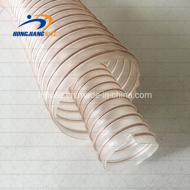 High Temperature PU Flexible Ducting Hose Urethane Hose Polyurethane Pipe PU Duct with Steel Cord