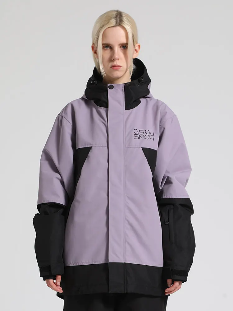 Hiworld Women's Fashion Warm Breathable Waterproof Windproof Colorblock Trend Ski Outdoor Jacket