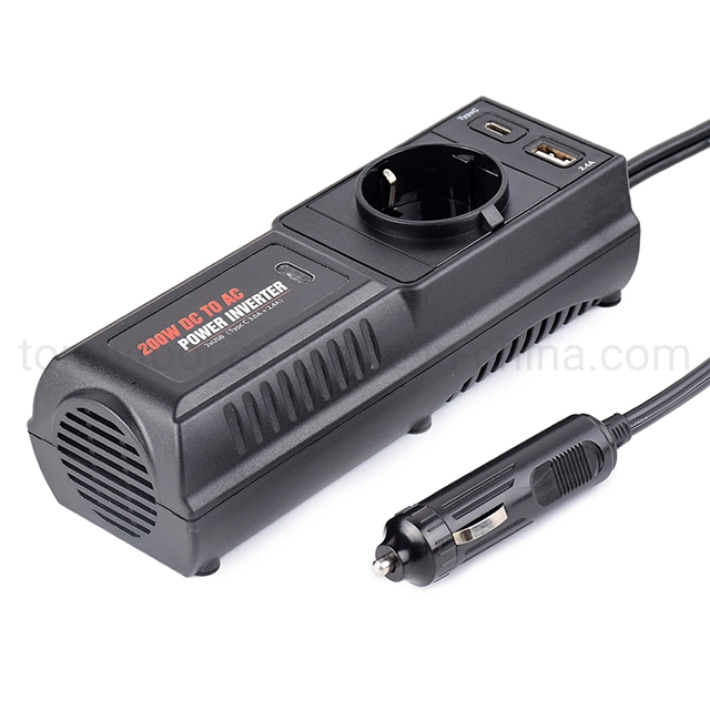 200W Portable Mini Power Inverter DC 12V to AC 110V 220V Car Power Converter with Charger