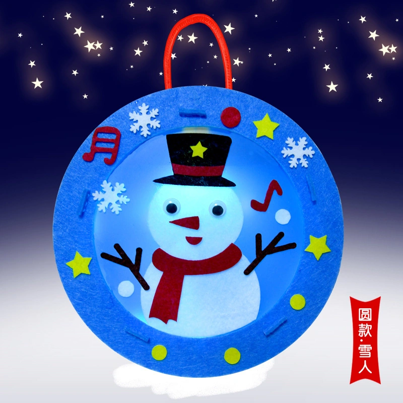 Christmas Lantern Kindergarten Creative Cartoon Portable Luminous Lantern Children DIY Handmade Decoration