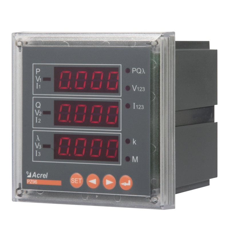 طاقة كهربائية متعددة الوظائف لـ Acrel Pz96-E3/2mc 3 Phase 380 V Digital LCD وصلة التصوير المقطعي بالكمبيوتر RS485 Modbus-RTU بالمتر كيلو واط/ساعة