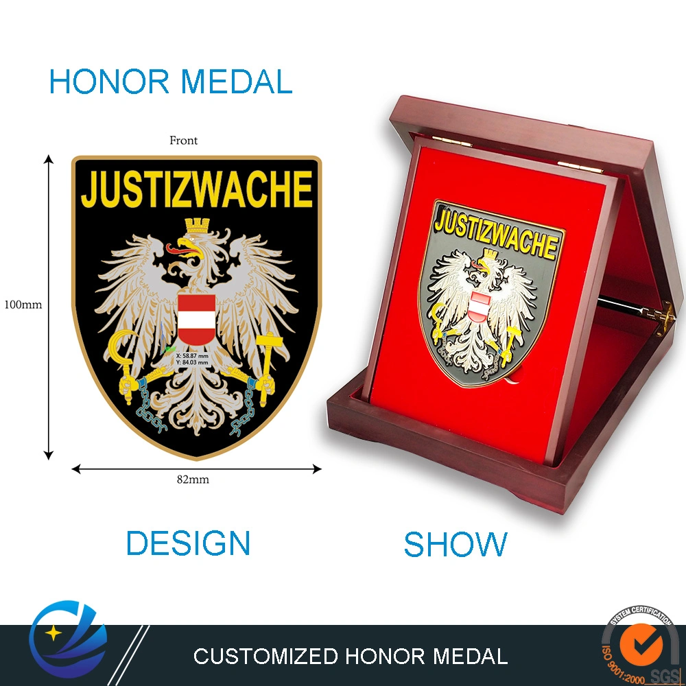 Custom High-Quality спорта честь медаль с металлическими художественных ремесел рекламных сувениров подарок эмблемой премии деревянная подарочная упаковка