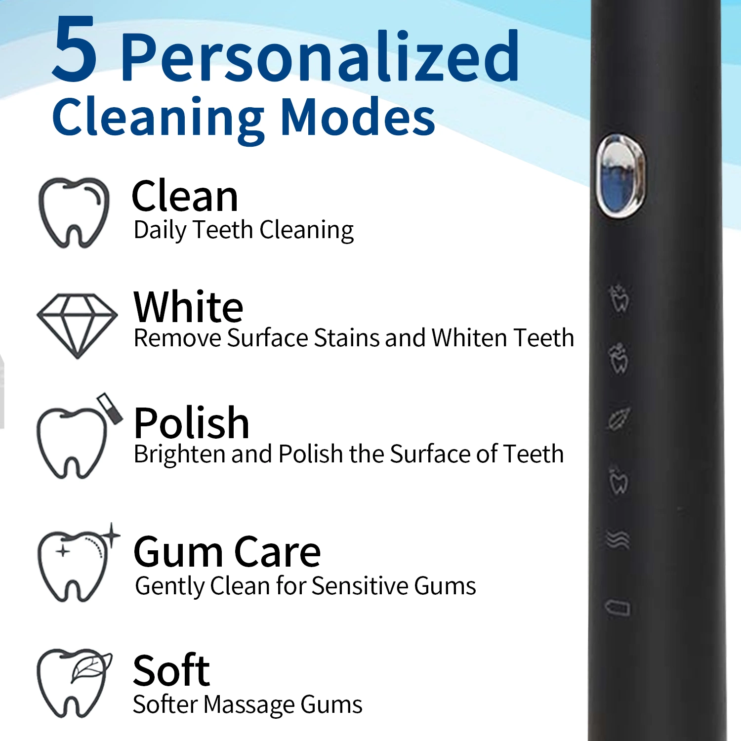 Home Daily Use Teeth Whitening Ultrasonic Electric Toothbrush with FDA Certification