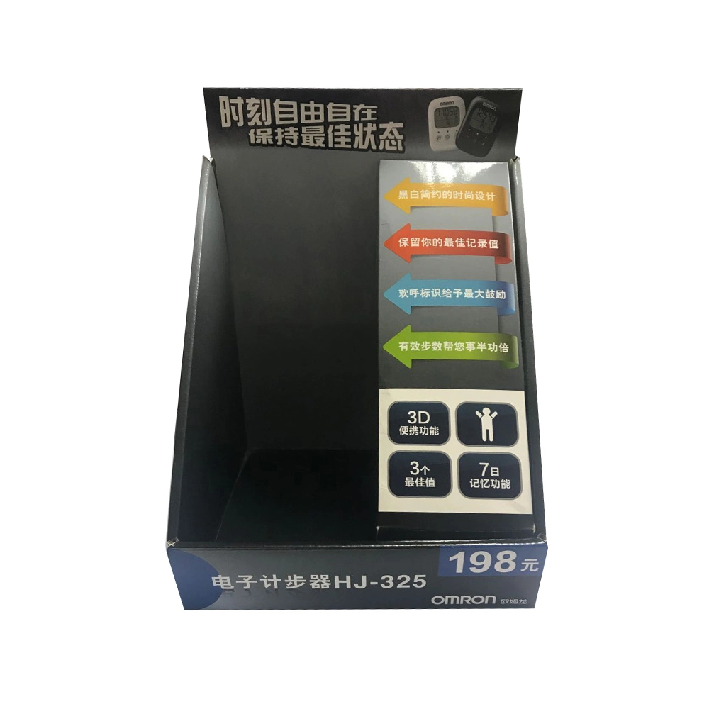 Small Corrugated Paper Counter Pedometer Display Box with Blank for Retail