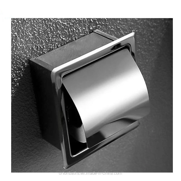 304 Stainless Steel Concealed Bathroom Accessories in Wall in Recessed Space Saving Paper Holder