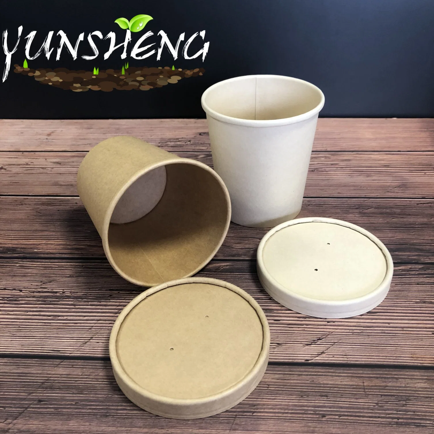 Personnalisés ou de pâte de bambou jetables en papier kraft brun tasse