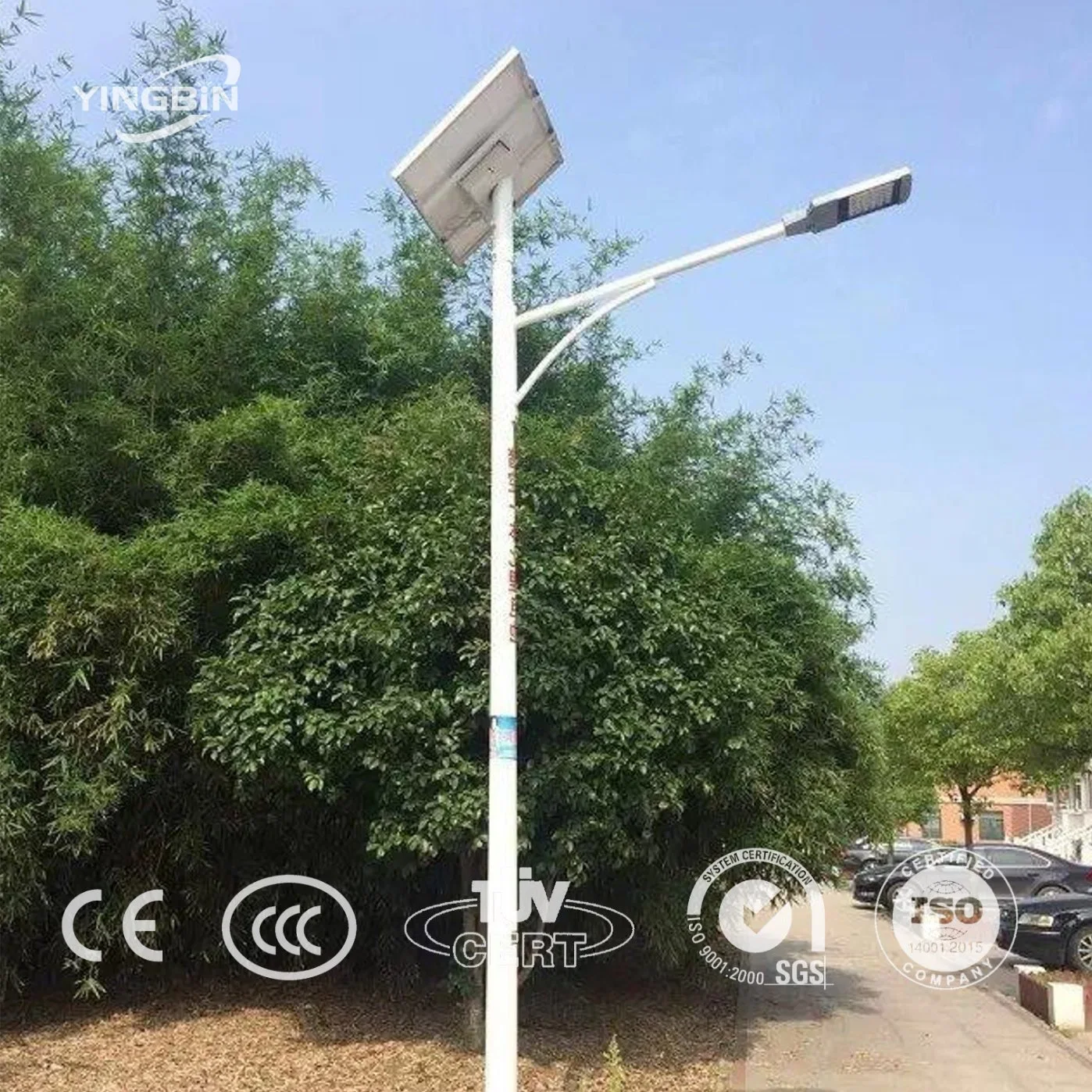 Yingbin 9m 12m 15m Solar LED Street Light Polo para Carreteras urbanas con Panel Solar