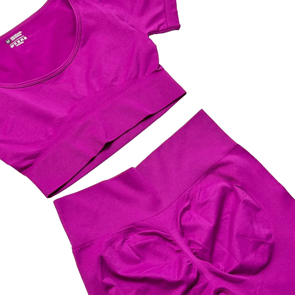 Conjunto de entrenamiento Sujetador deportivo de leggings de cintura alta sin costuras de 2 piezas Set de yoga