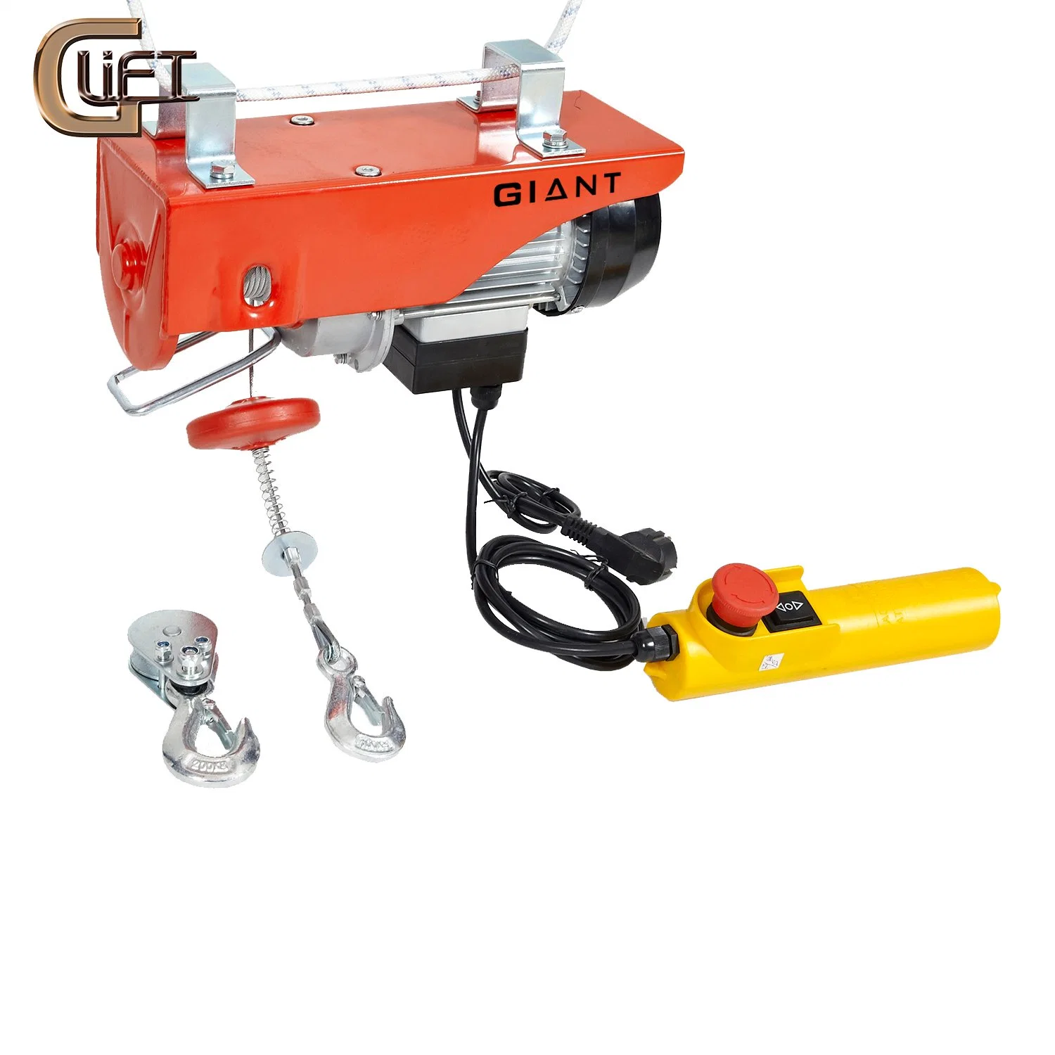 Best Sell 100kgs-990kgs Mini Electric Hoist/Wire Rope Winch/Electric Wire Rope Block with Single/Double Hook Optional Electric Trolley (HGS)