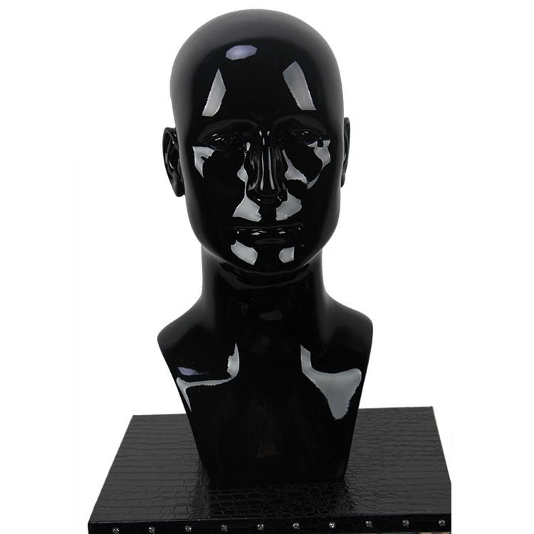 New Product Fiberglass Handsome Black Mannequin Head for Sunglass Display