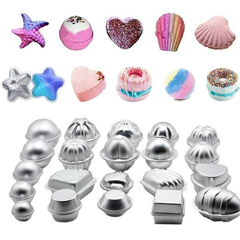 Custom Logo Bath Bomb Molds Aluminium Alloy Salt Ball Mould for Soap Homemade DIY Bathing Chocolate Cake Pudding Making Tools