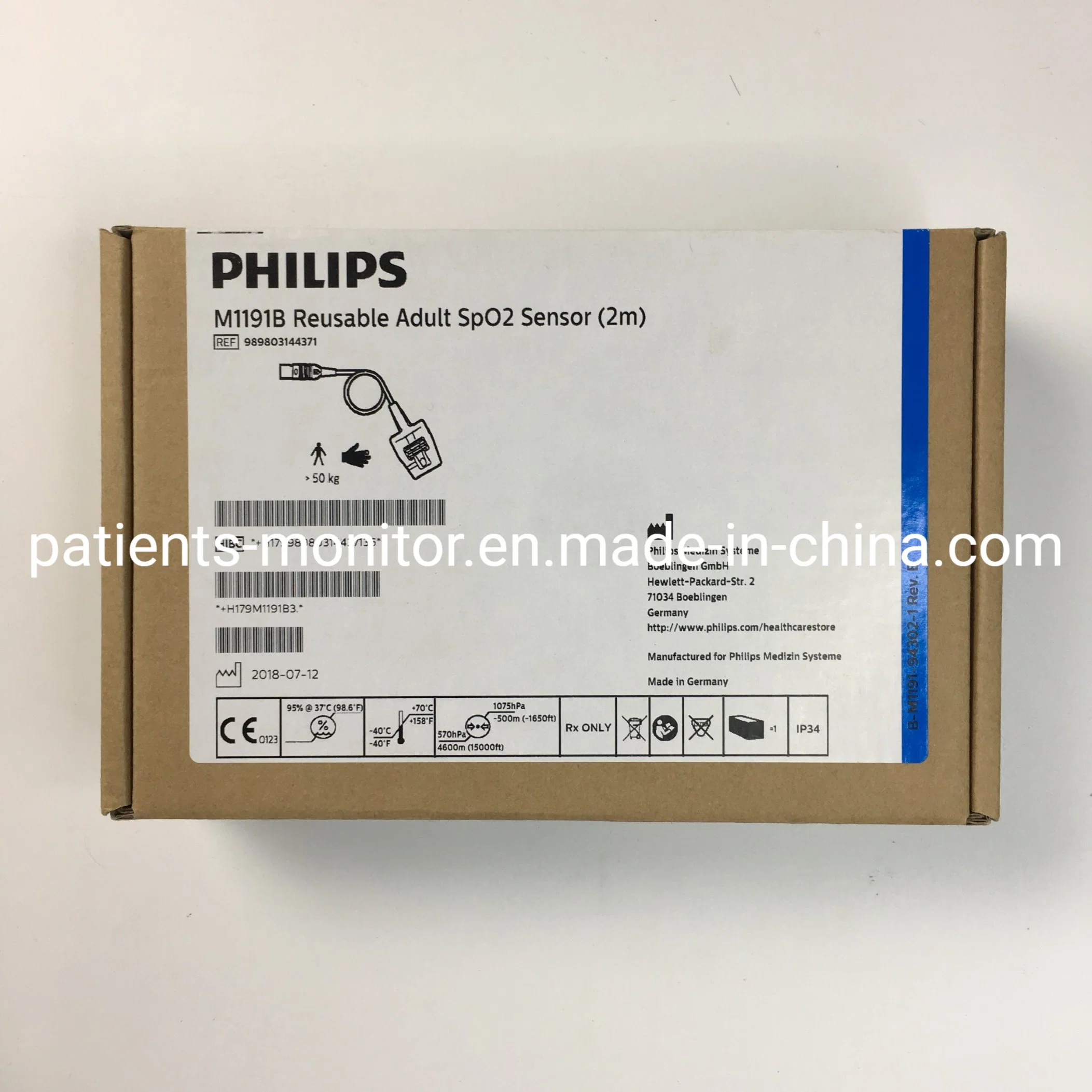 Philips M1191B Wiederverwendbarer Handschuh-Sensor für Erwachsene SpO2 989803144371 Original Neu