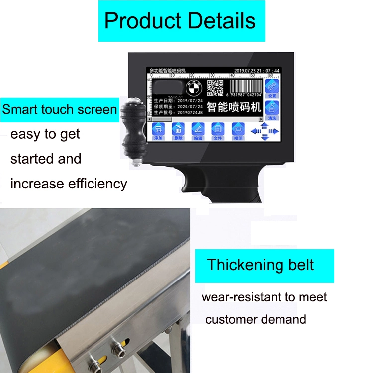 Plastic Bag Pet Bottles Inkjet Coding Printer Expiry Date Printing Machine