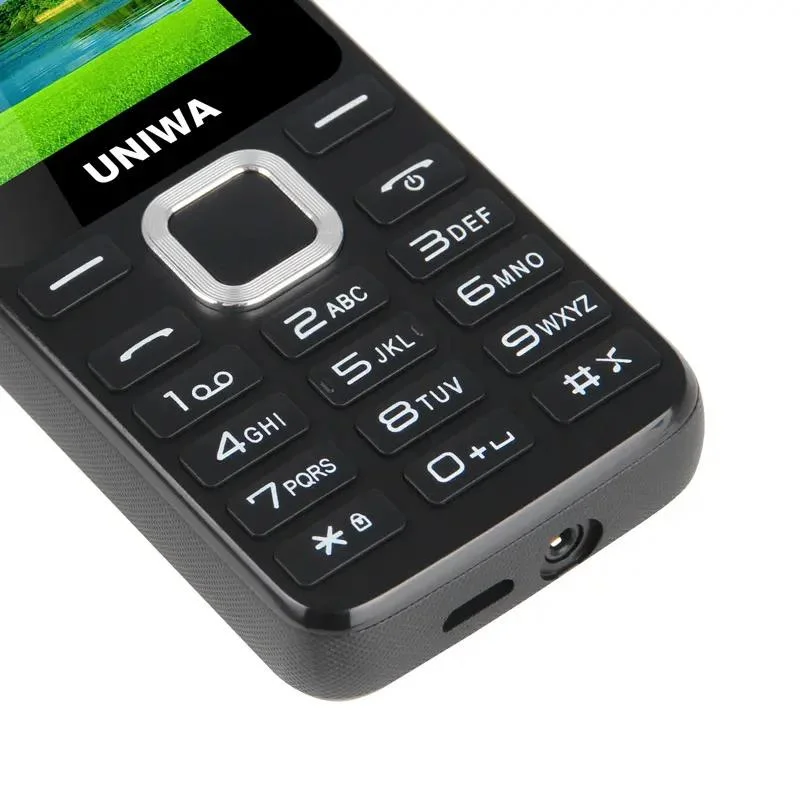 Listo para enviar GSM Dual SIM Card Uniwa E1801 Big Botones de fuente función barra Teléfono