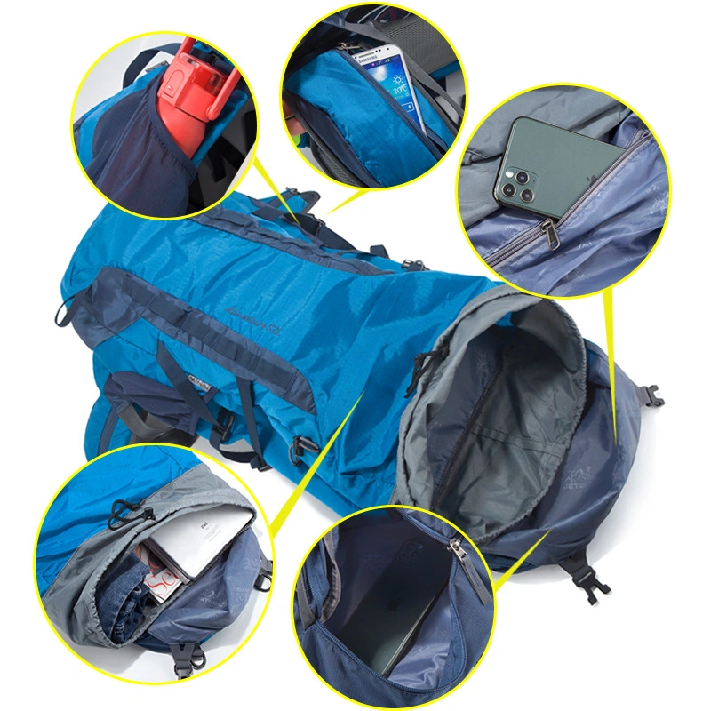 50L Waterproof Nylon Outdoor Sports Double Shoulder Leisure Travel Camping Hiking Picnic Backpack Pack Bag (CY0020)