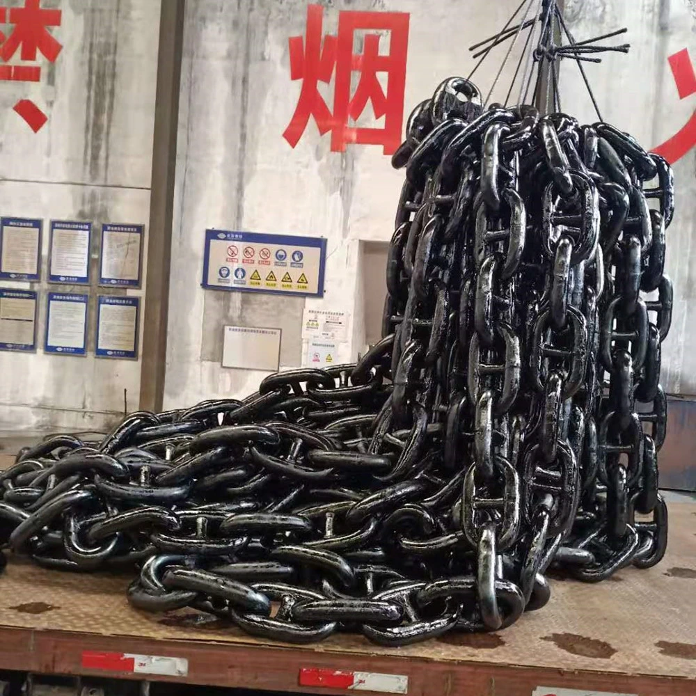 CCS BV Lr Nk Kr ABS Dnv Rmrs Irs Grade U2 Grade U3 Marine Stud Link Anchor Chain