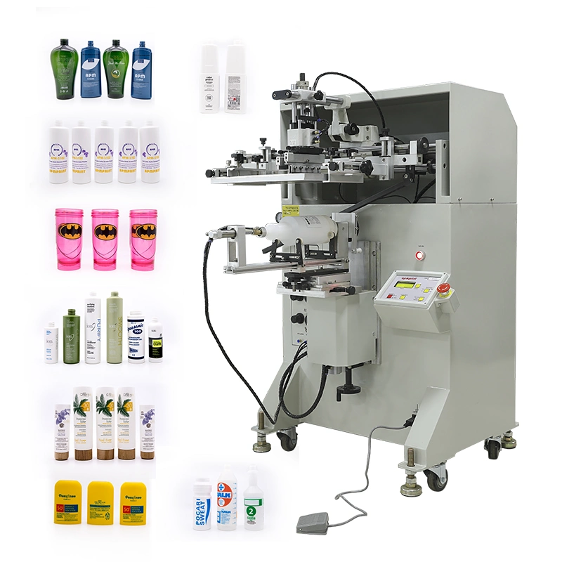 S350 Multi Color China Serigrafía cilíndrica de la Máquina semiautomática para la botella de perfume de la botella de cristal cubeta de plástico