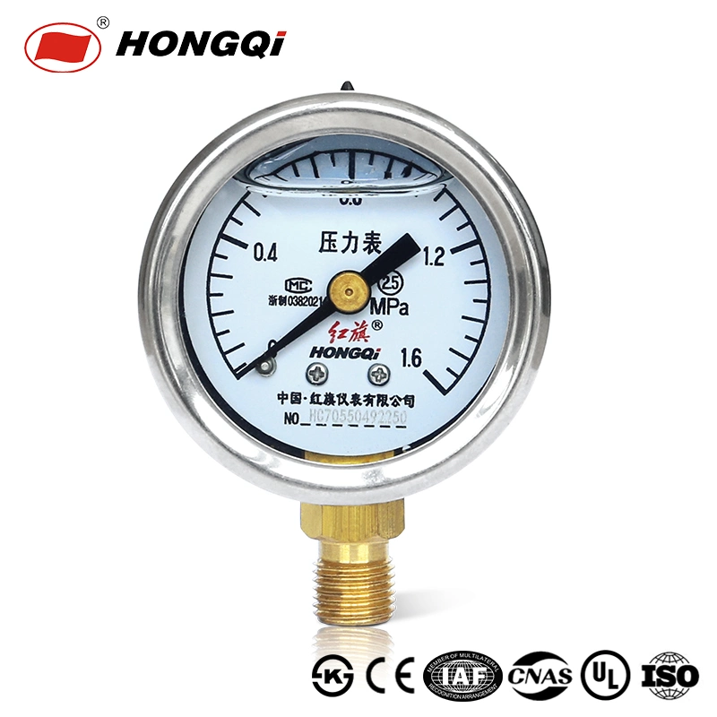 Hongqi 1.5" Cheap Price Silicone Oil/Glycerine Liquid Filled Pressure Gauge