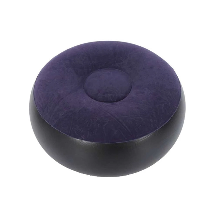 Indoor or Outdoor Round Flocked Foot Leg Rest Inflatable Ottoman
