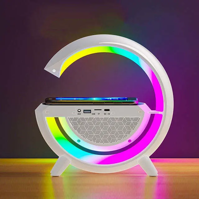 Multifunctional Shape Lamp RGB USB Atmosphere LED Smart Light Lamp with Wireless Charger Speaker Bt-2301