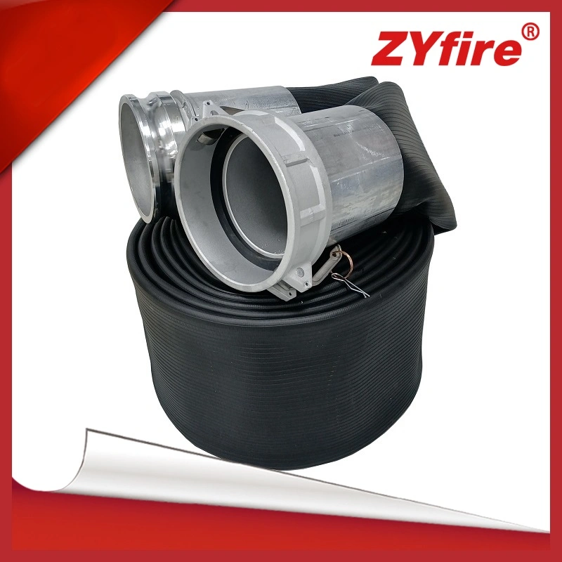 Zyfire 152 mm Nitrile Rubber Layflat Supply Hose for Agriculture Farm Irrigation Industrial Discharge