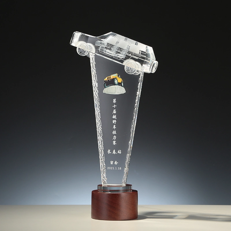 Factory Wholesale/Supplier Opening Gift Decoration Thumb Excellent Staff Award Cutting Engraving Crystal Trophy Custom